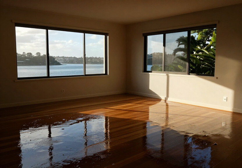 Damp, mouldy subfloor in a Mortdale home before moisture removal